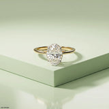 1.90 Carat Stellaris Oval Lab Diamond Solitaire Ring 18K Yellow Gold