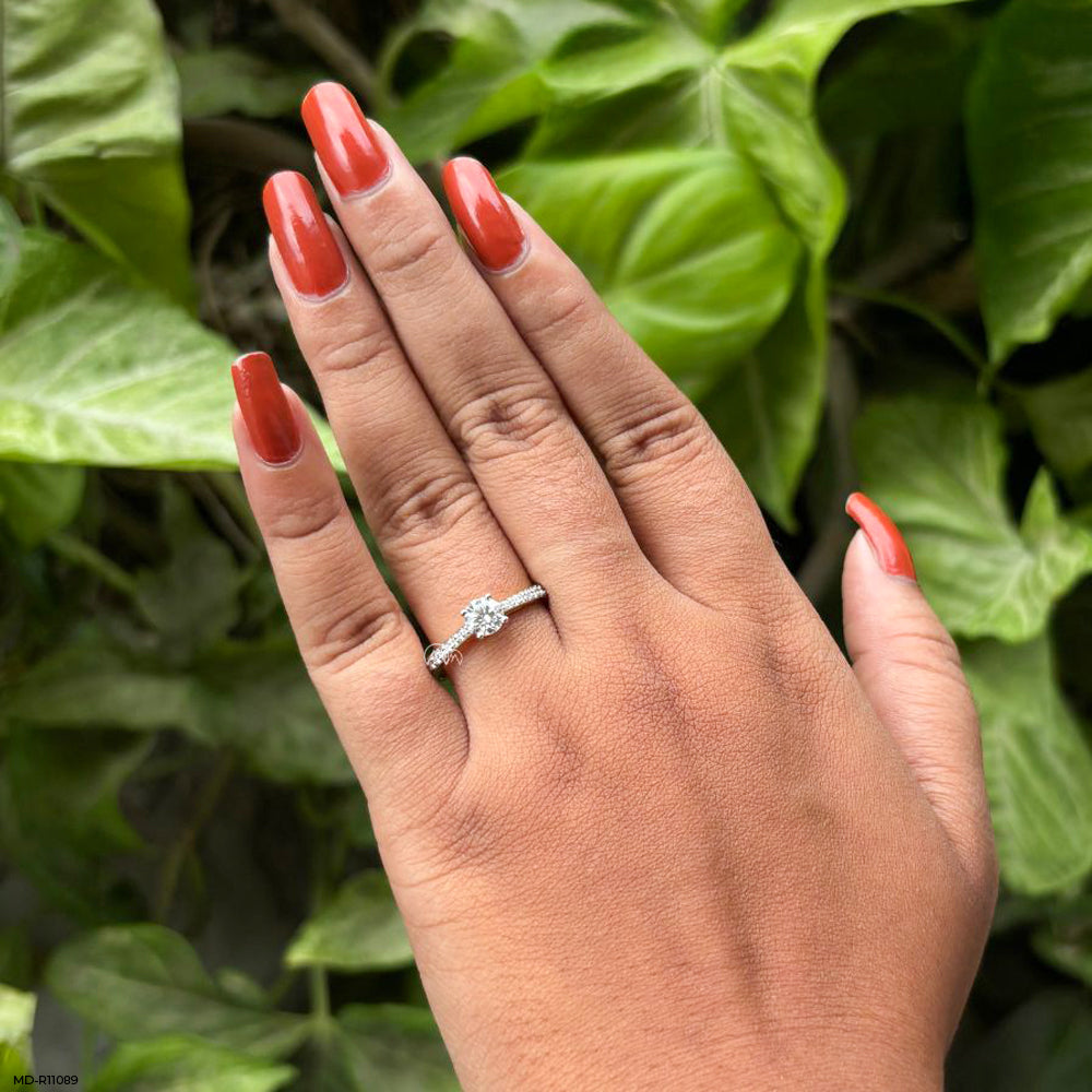 Eternal Sparkle Circle Ring 14K Rose Gold