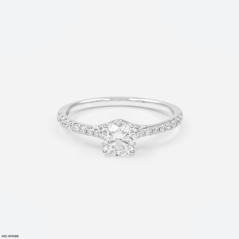 Eternal Sparkle Circle Ring 14K White Gold
