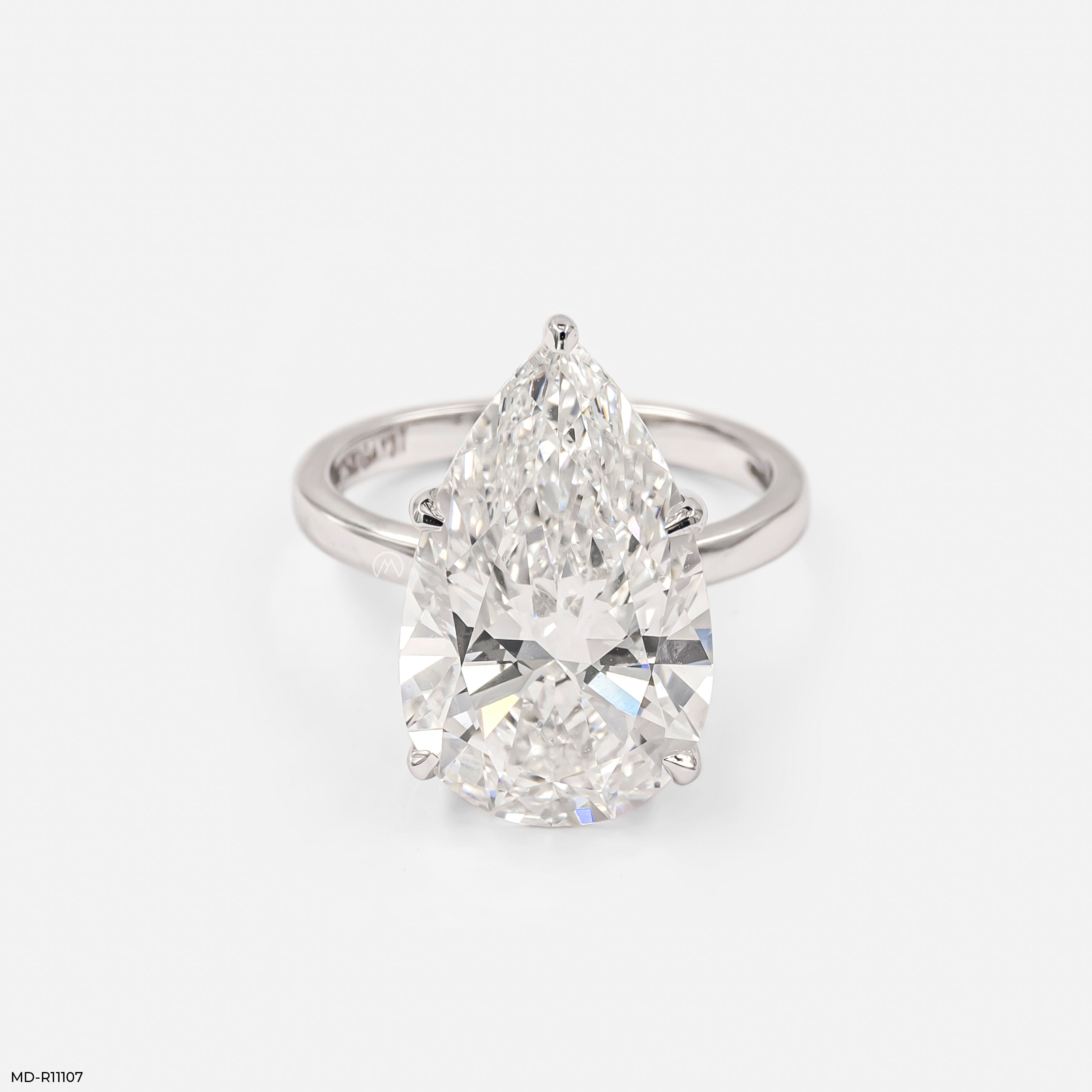 Enchanted Pear Branch Ring 9K White Gold
