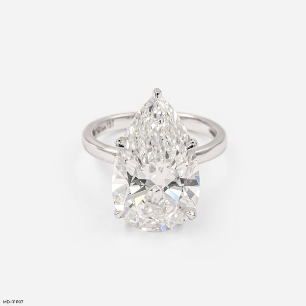 Enchanted Pear Branch Ring 14K White Gold