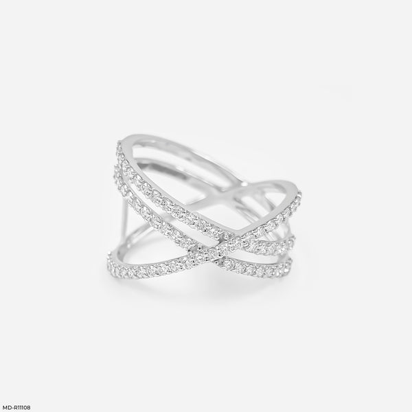 Golden Criss-Cross Radiance Ring Platinum 950