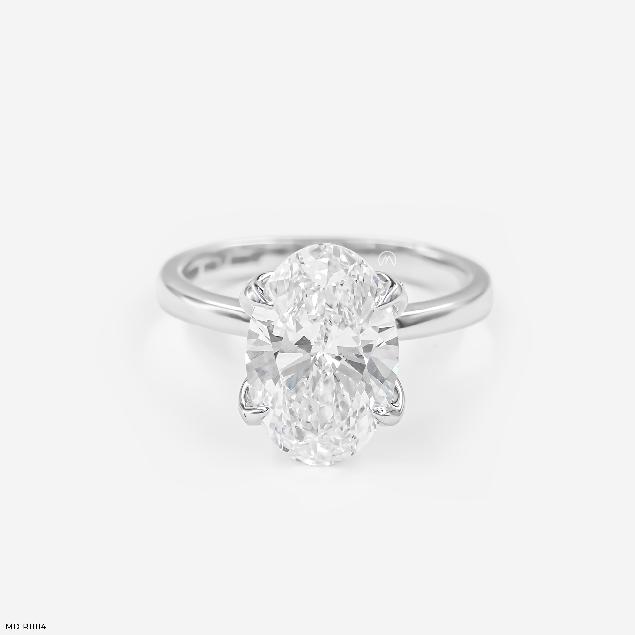 The Majestic Oval Solitaire Ring 14K White Gold