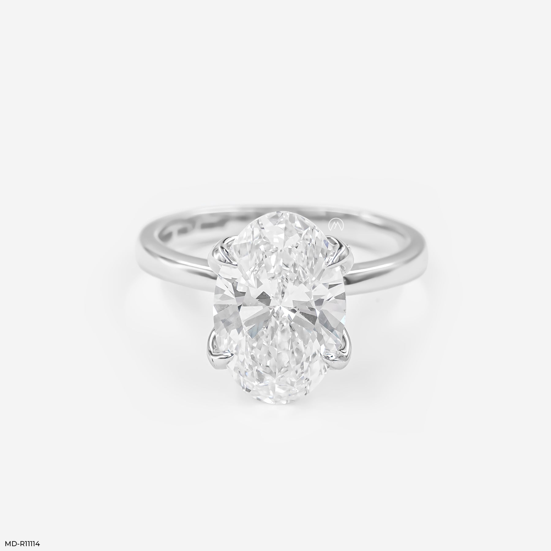 The Majestic Oval Solitaire Ring 14K White Gold