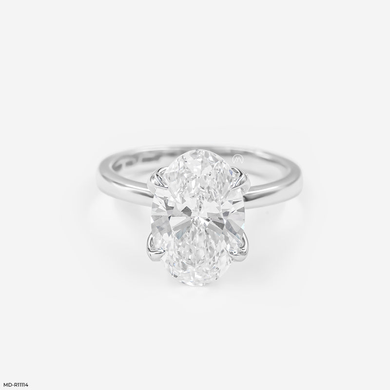 The Majestic Oval Solitaire Ring 14K Yellow Gold