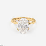 The Majestic Oval Solitaire Ring 14K Yellow Gold