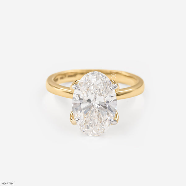 The Majestic Oval Solitaire Ring 14K Yellow Gold