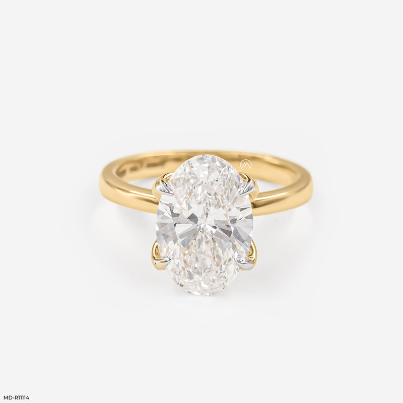 The Majestic Oval Solitaire Ring 14K Yellow Gold