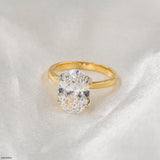 The Majestic Oval Solitaire Ring 14K Yellow Gold