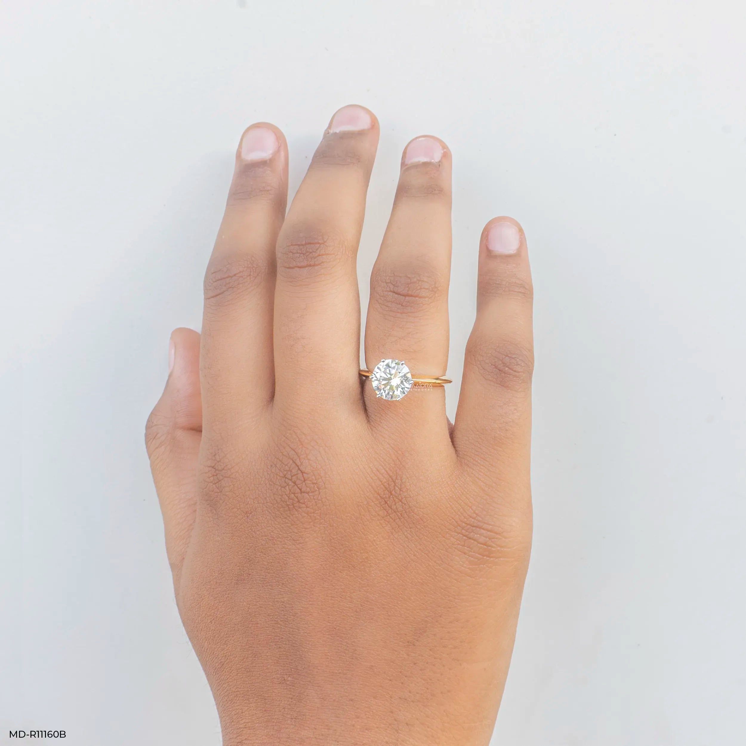 2.05 Carat Dynasty Round Solitaire Diamond Ring 14K Yellow Gold