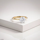 2.05 Carat Dynasty Round Solitaire Diamond Ring 14K Yellow Gold
