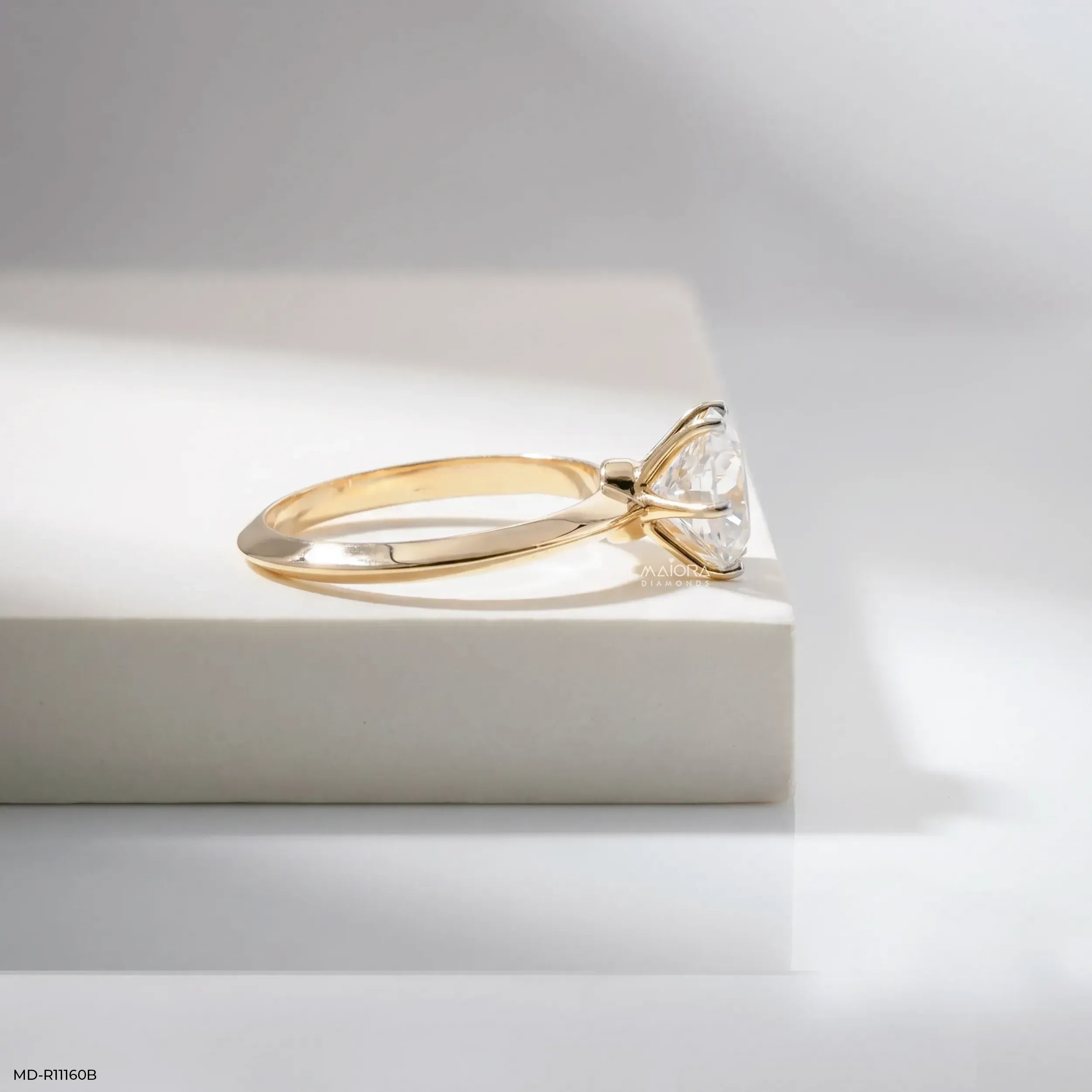 2.05 Carat Dynasty Round Solitaire Diamond Ring 14K Yellow Gold