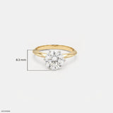 2.05 Carat Dynasty Round Solitaire Diamond Ring 14K Yellow Gold