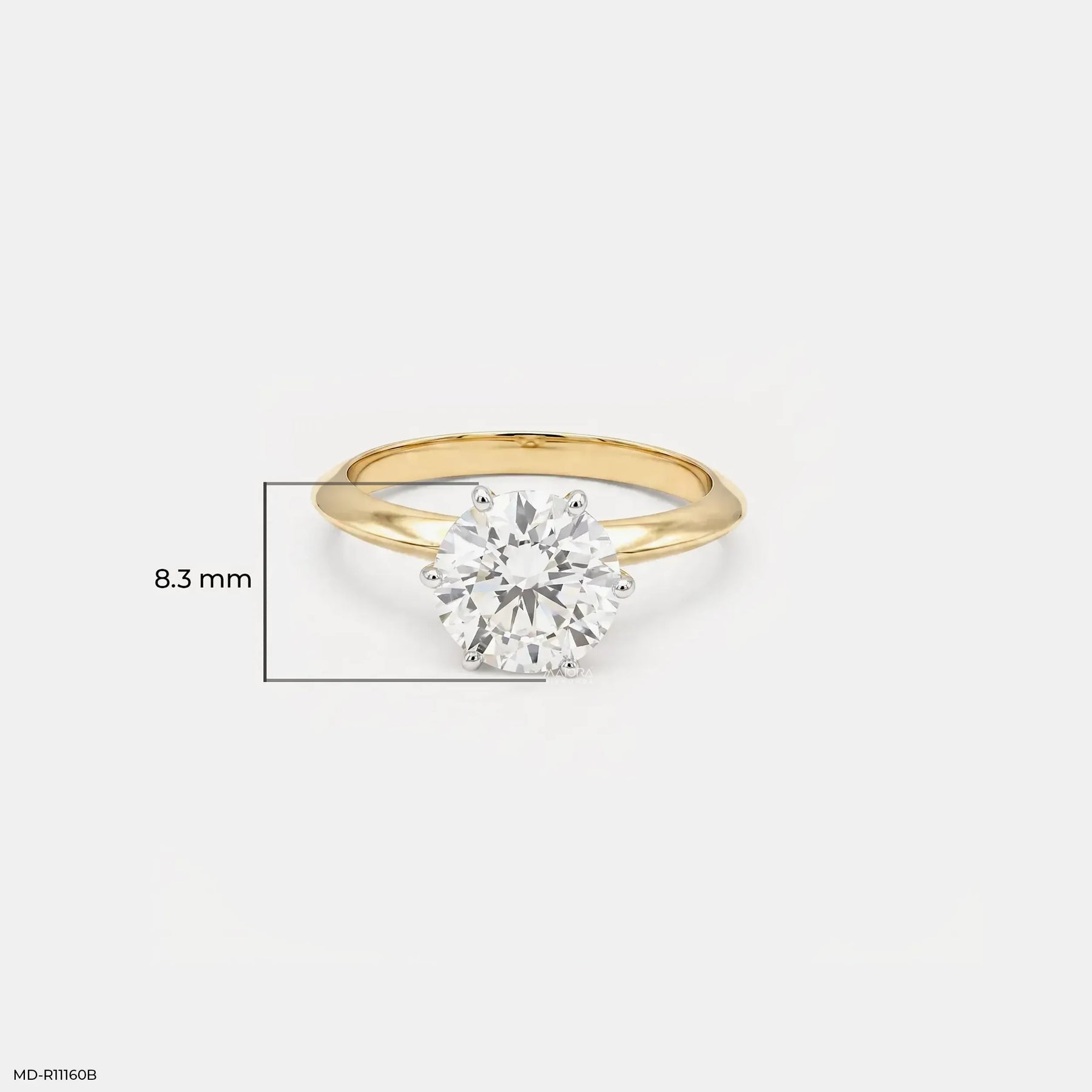 2.05 Carat Dynasty Round Solitaire Diamond Ring 14K Yellow Gold