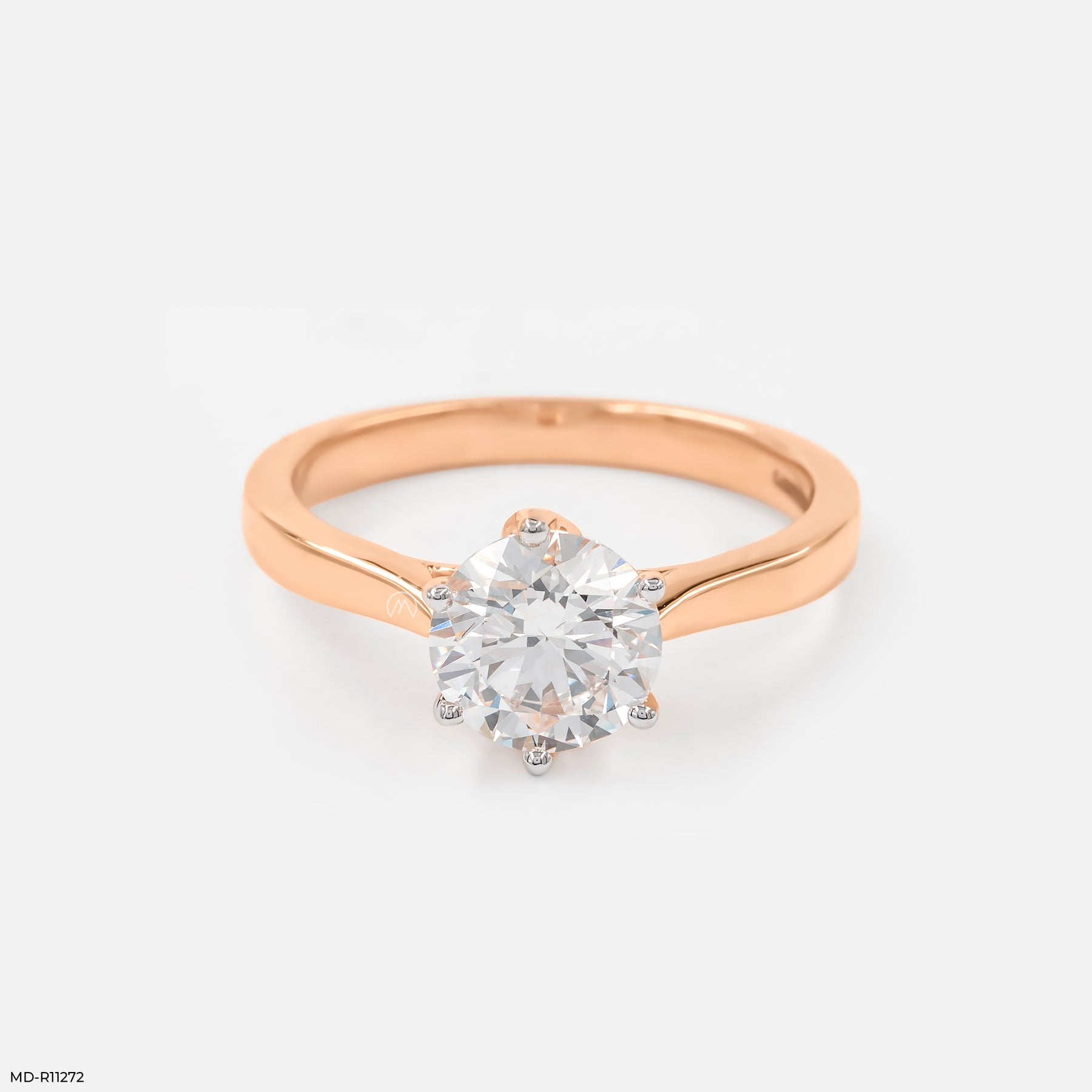Golden Crown Solitaire Ring 14K Rose Gold