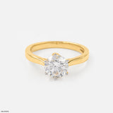 Golden Crown Solitaire Ring 14K Yellow Gold