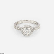 Vintage Halo Round Solitaire Diamond Ring