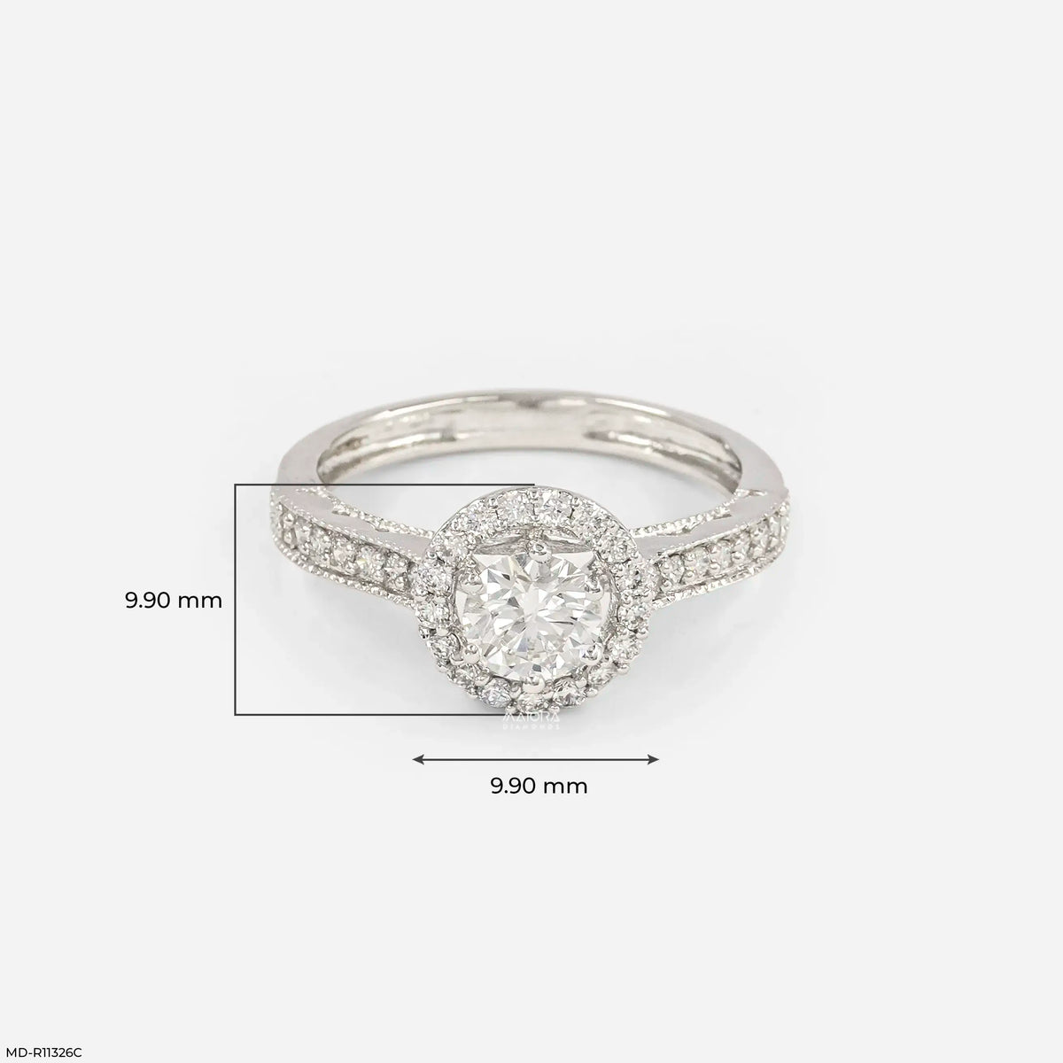 Vintage Halo Round Solitaire Diamond Ring