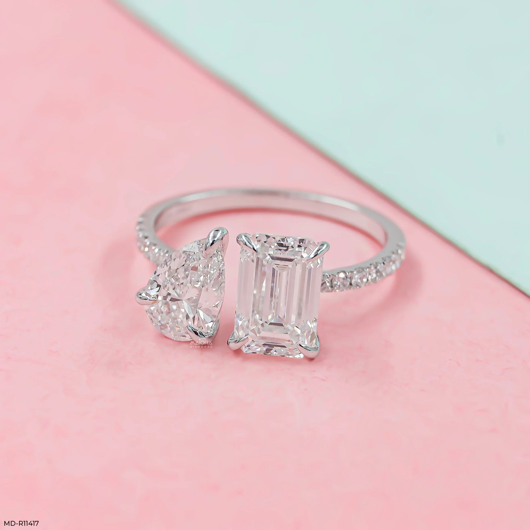 Interlude Toi Et Moi Diamond Rings 9K Yellow Gold