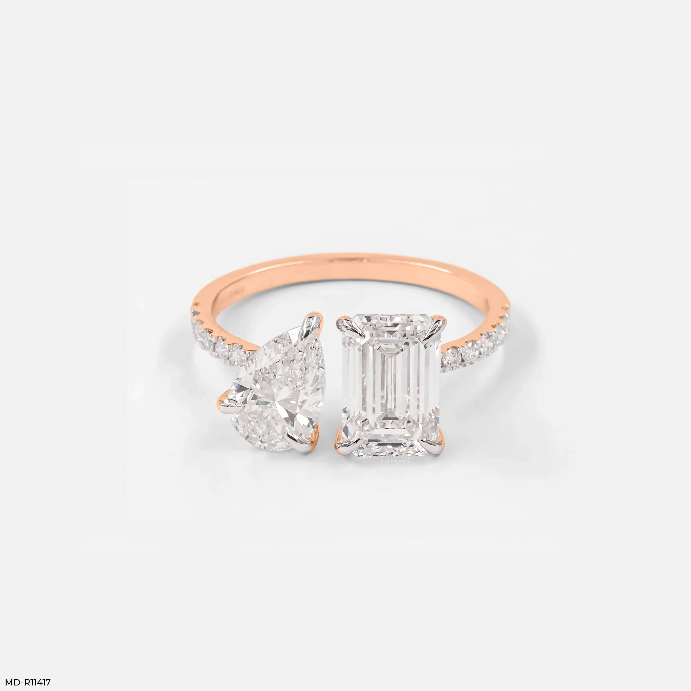 Interlude Toi Et Moi Diamond Rings 18K Rose Gold