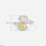 Halo Bypass Toi et Moi Diamond Rings 9K Rose Gold