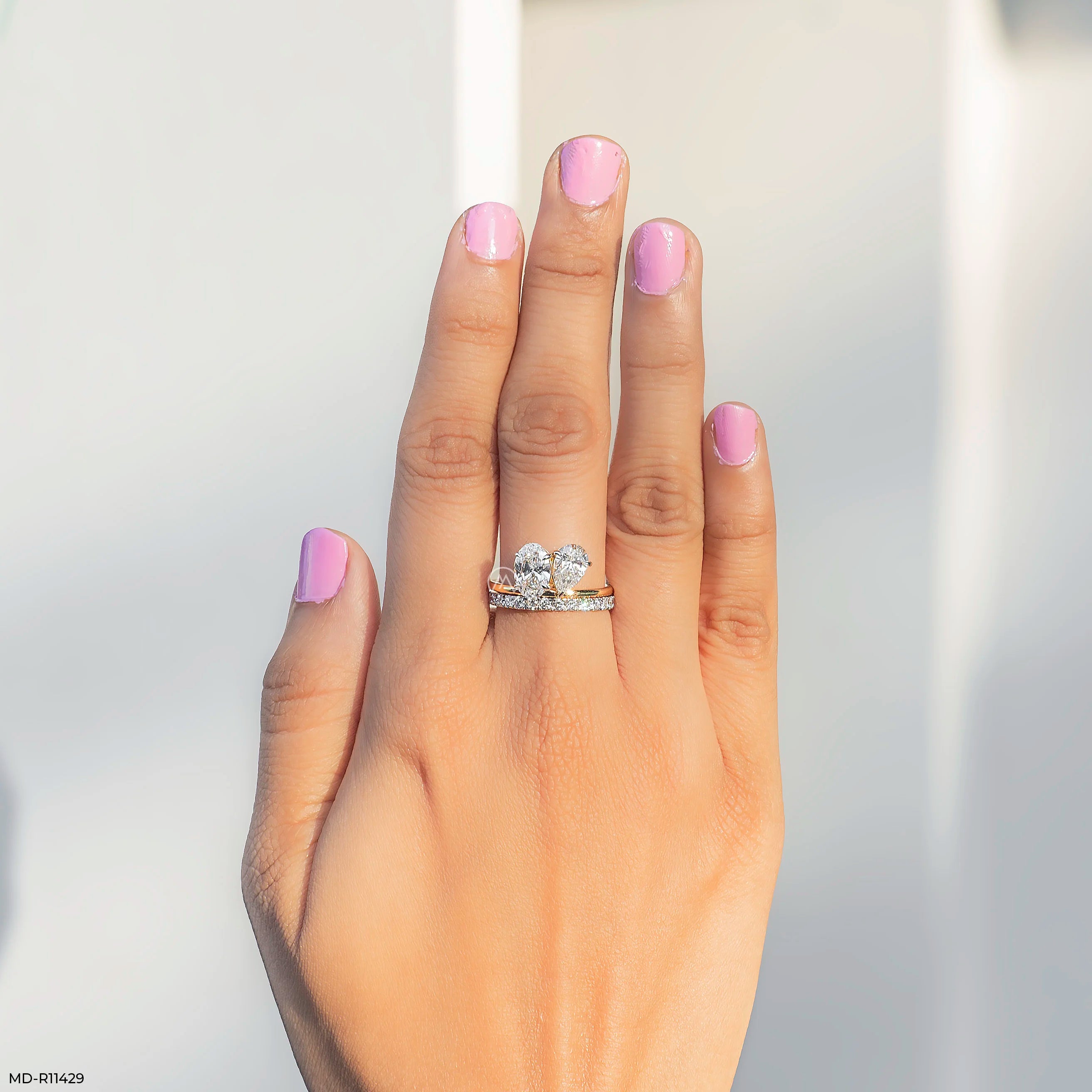 Twin Bond Toi Et Moi Diamond Ring  9K Yellow Gold