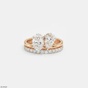 Twin Bond Toi Et Moi Diamond Ring  9K Rose Gold