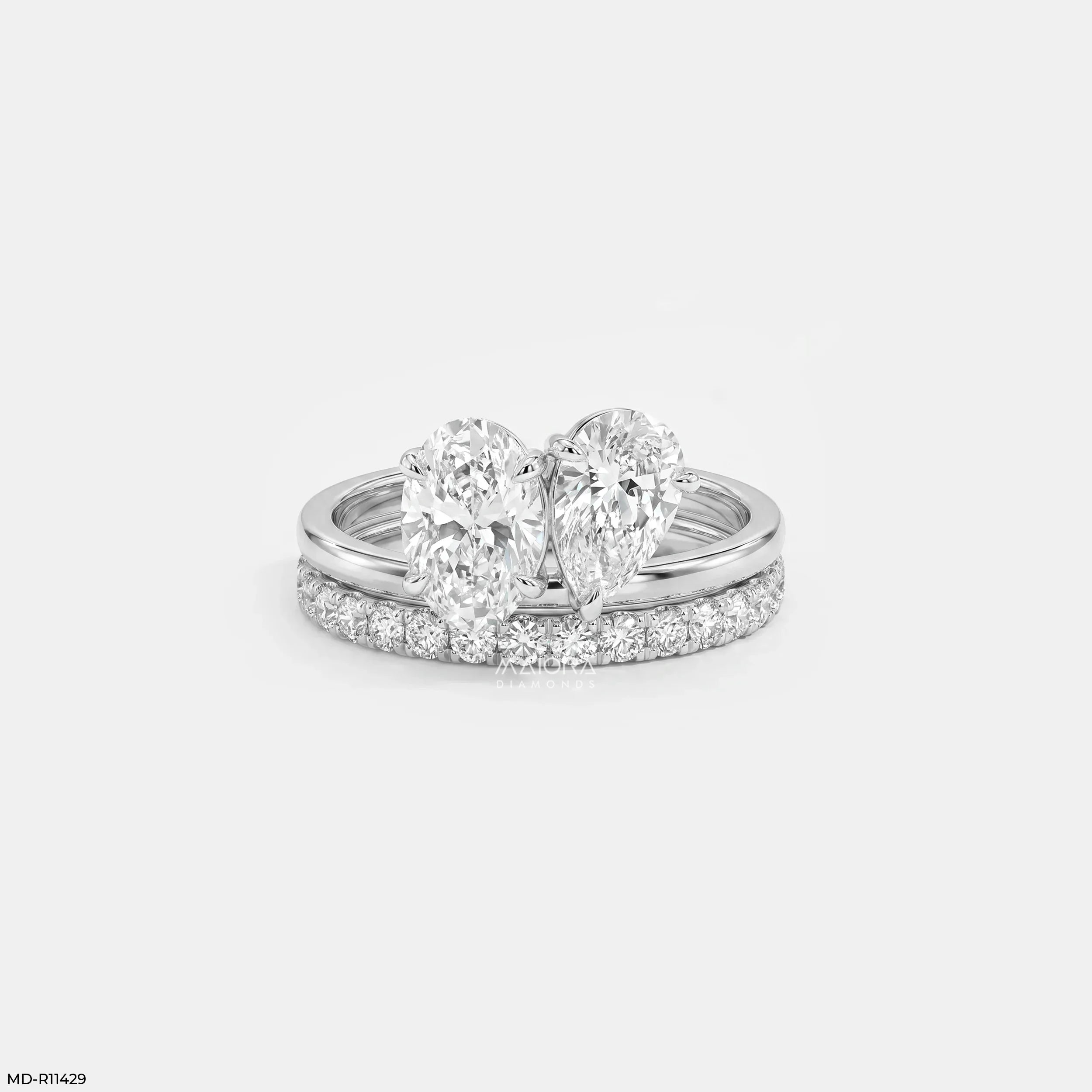 Twin Bond Toi Et Moi Diamond Ring  9K Yellow Gold