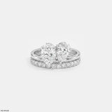 Twin Bond Toi Et Moi Diamond Ring  9K White Gold