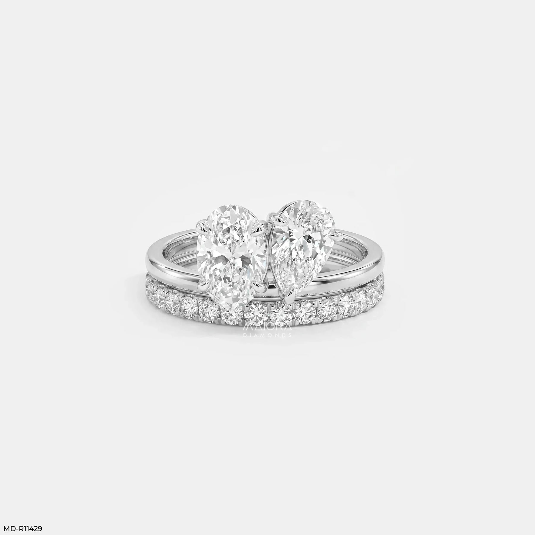 Twin Bond Toi Et Moi Diamond Ring  9K White Gold