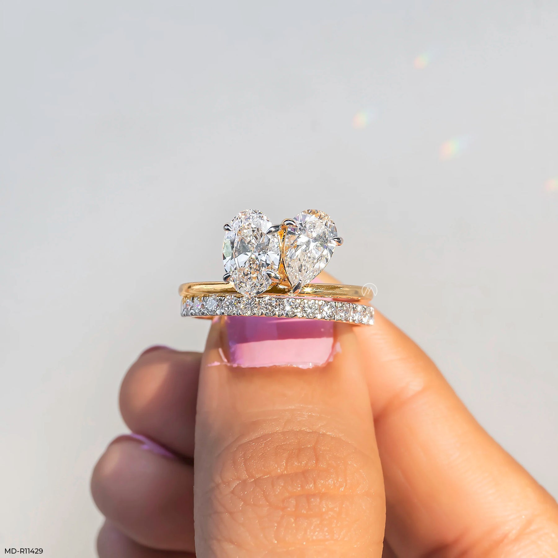 Twin Bond Toi Et Moi Diamond Ring  9K White Gold