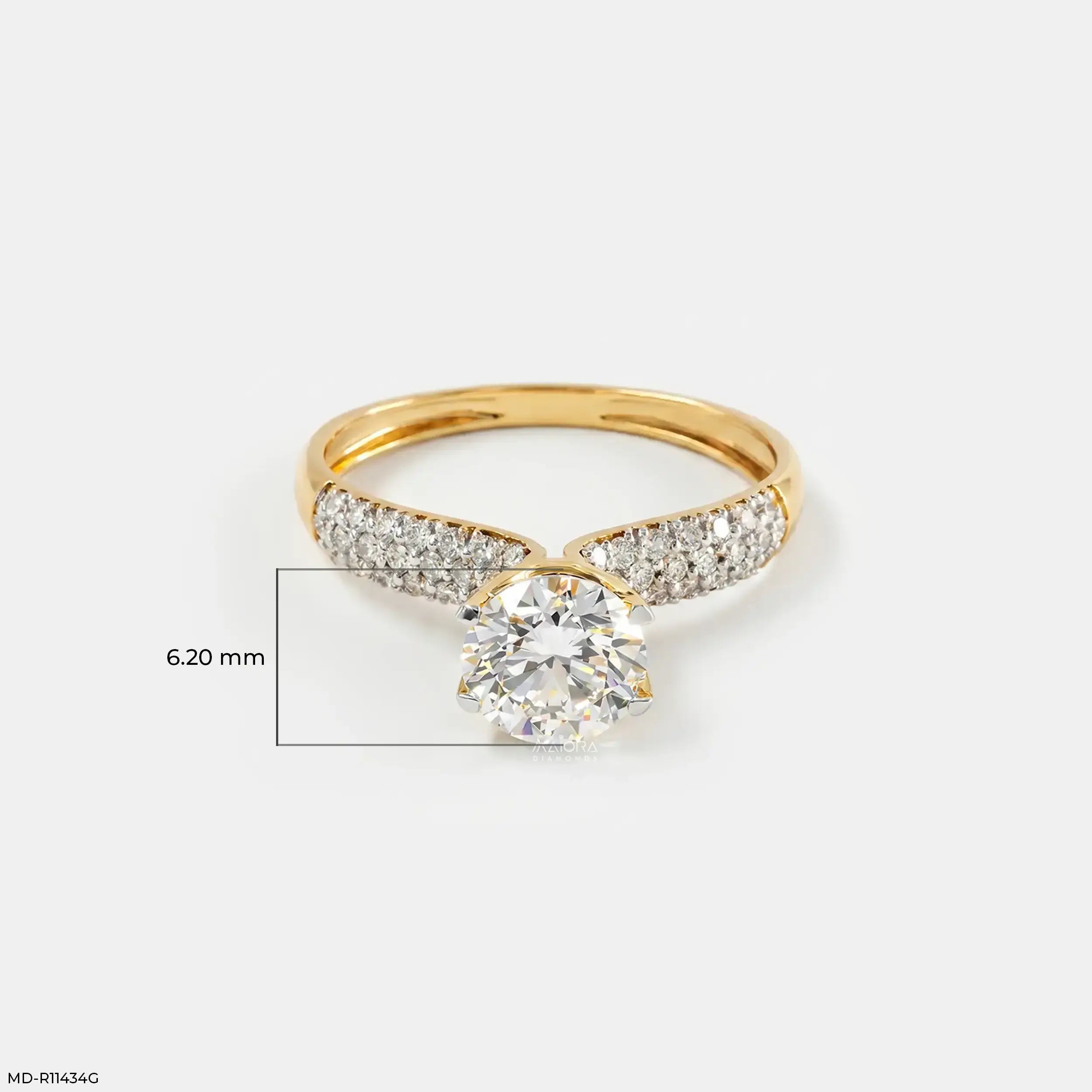1.40 Carat Solstice Round Lab Diamond Solitaire Ring in 14K Yellow Gold