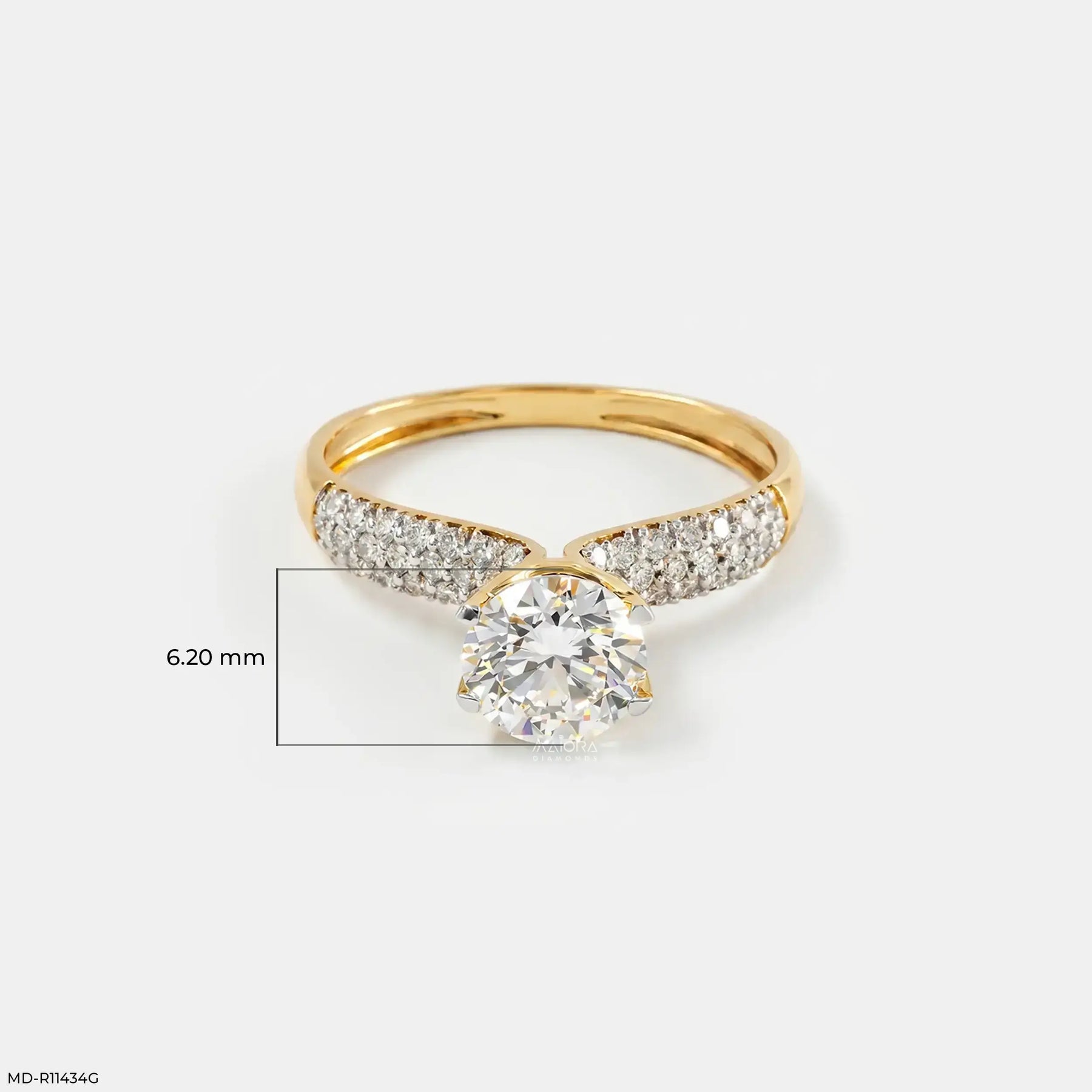 1.40 Carat Solstice Round Lab Diamond Solitaire Ring in 14K Yellow Gold
