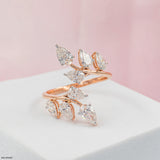 Pear Blossom Vine Ring 14K White Gold