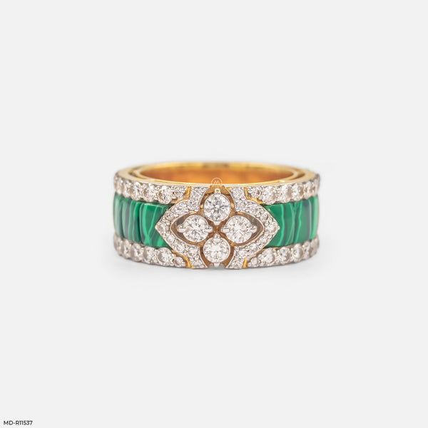 The Royal Malachite Ring 14K Yellow Gold