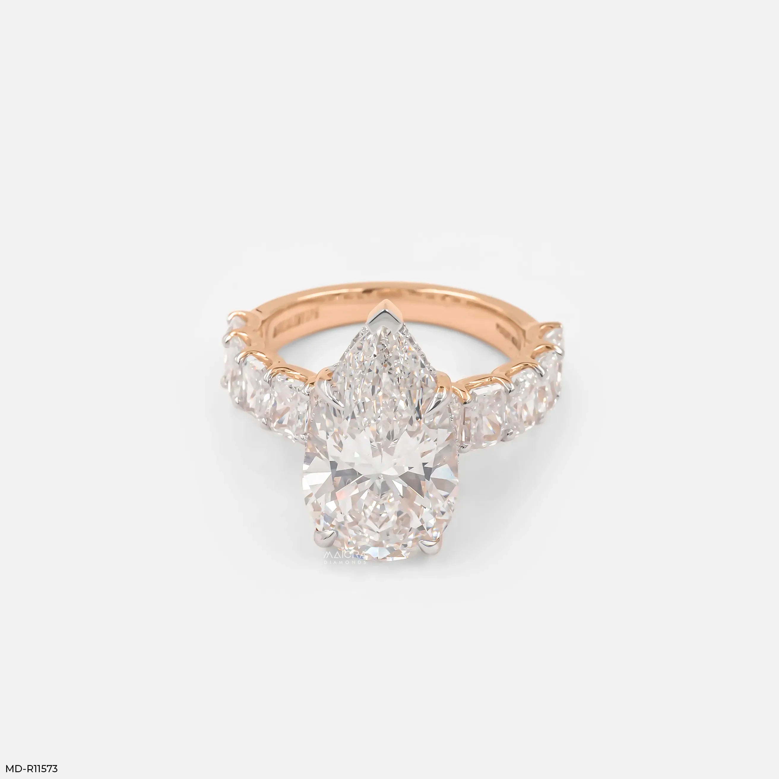 8.65 Carat Pear Spark Solitaire Diamond Ring