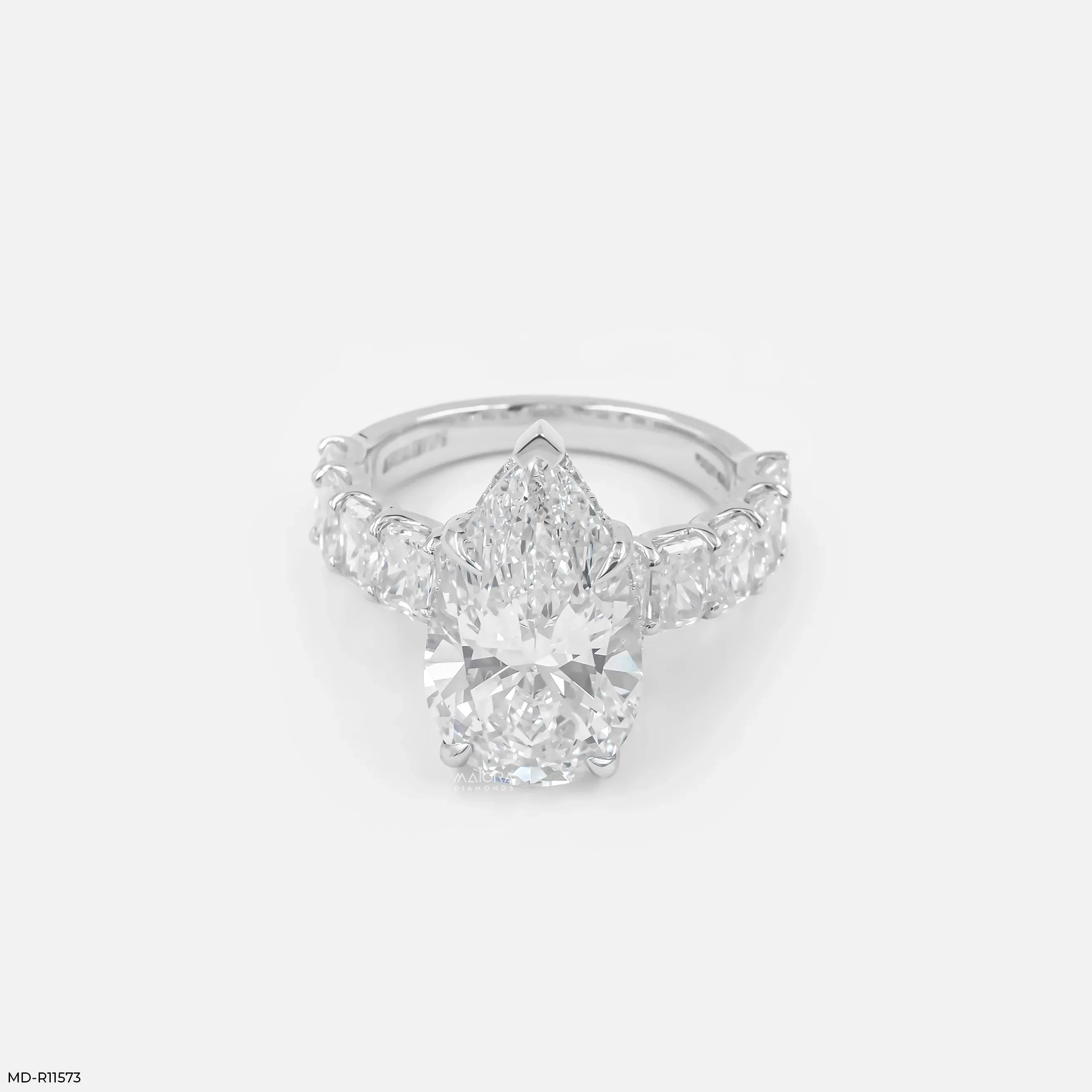 8.65 Carat Pear Spark Solitaire Diamond Ring