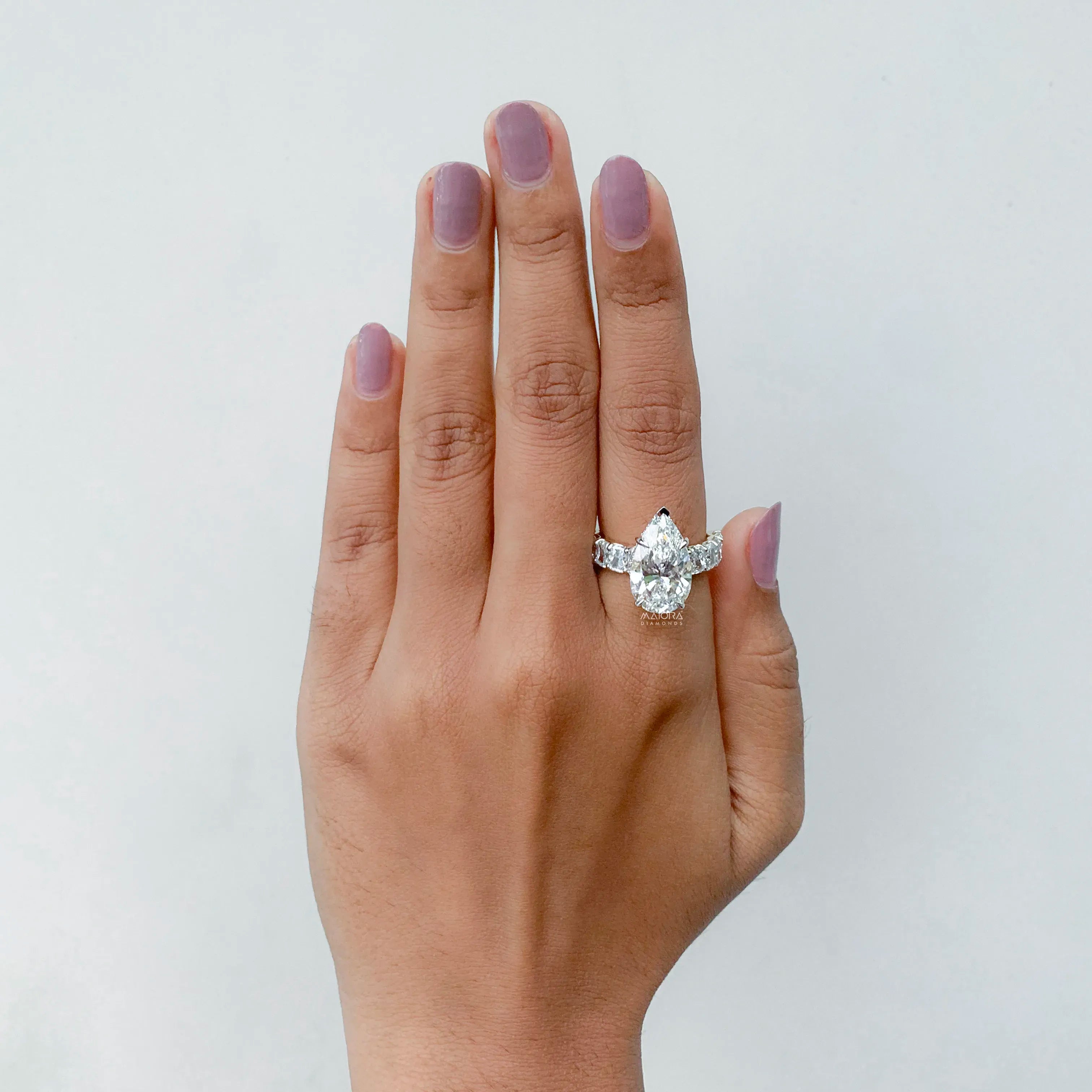 8.65 Carat Pear Spark Solitaire Diamond Ring 14K Yellow Gold