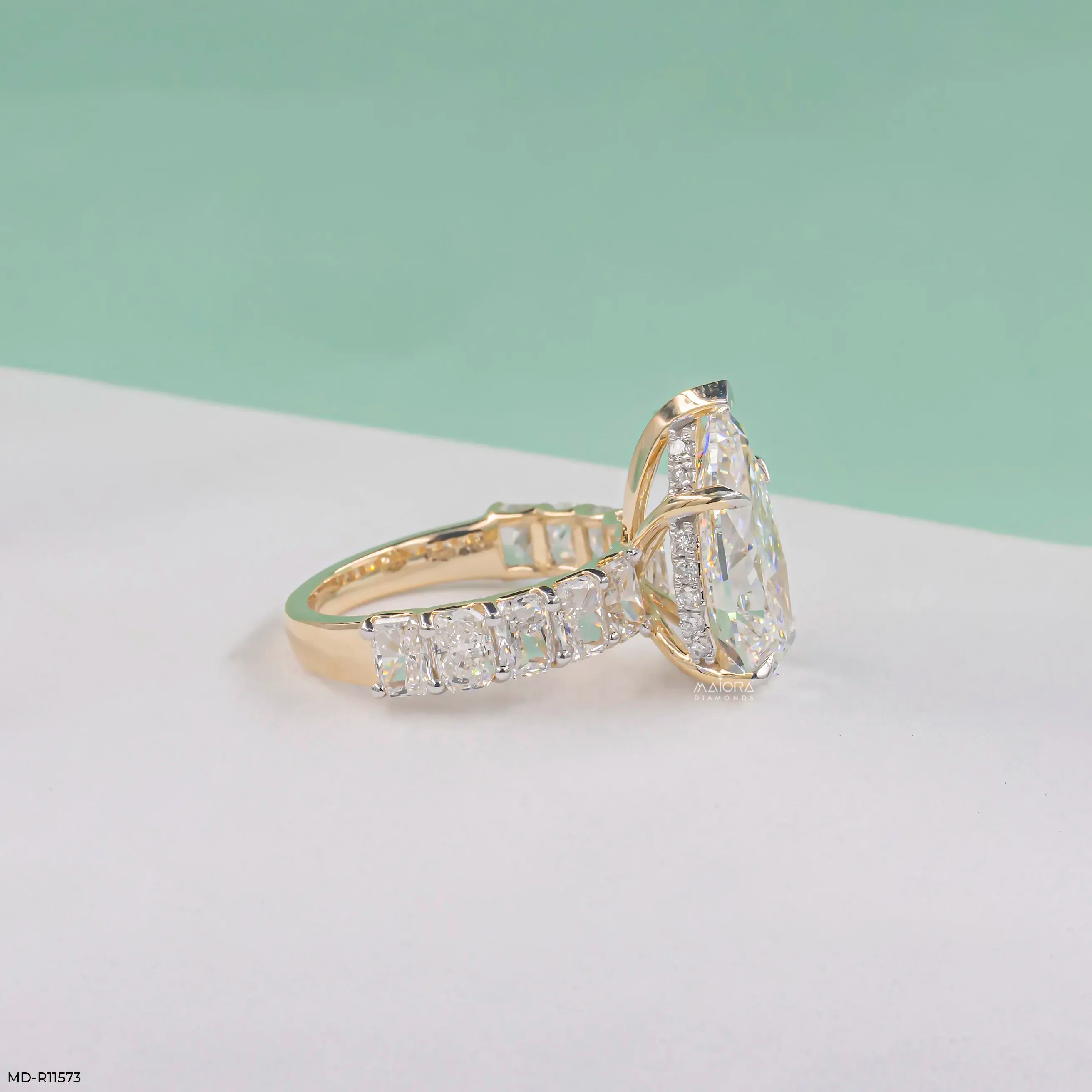 8.65 Carat Pear Spark Solitaire Diamond Ring