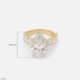 8.65 Carat Pear Spark Solitaire Diamond Ring 14K Yellow Gold