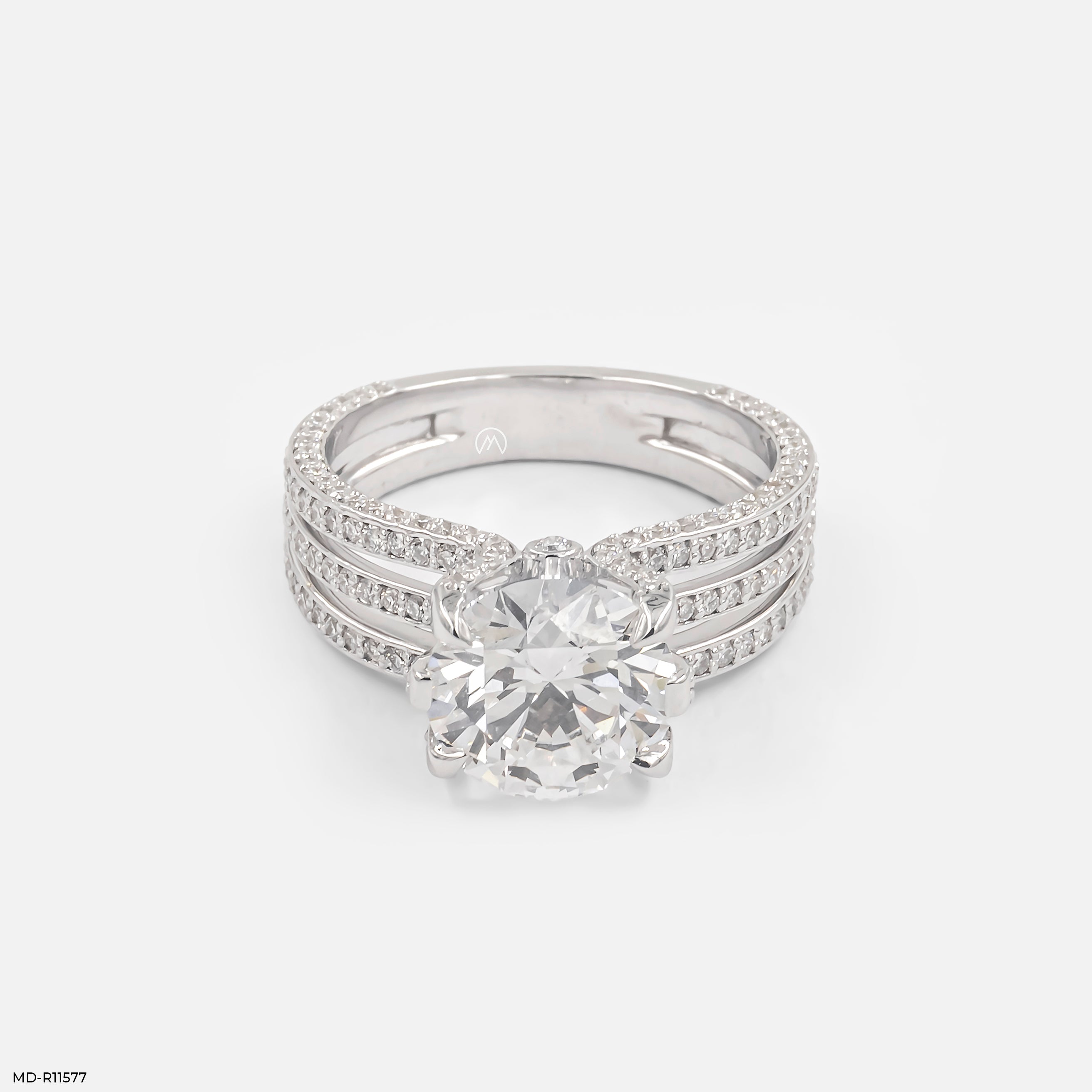 Crown Radiance Ring 9K White Gold