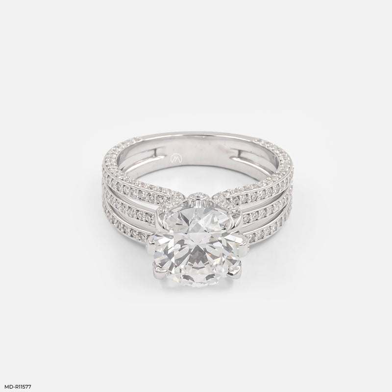Crown Radiance Ring 14K White Gold