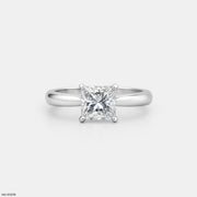Princess Cut Solitaire Engagement Ring  18K White Gold