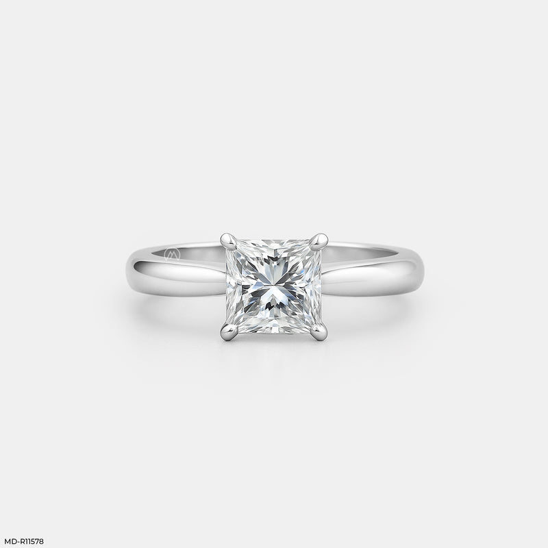 Princess Cut Solitaire Engagement Ring  14K Rose Gold