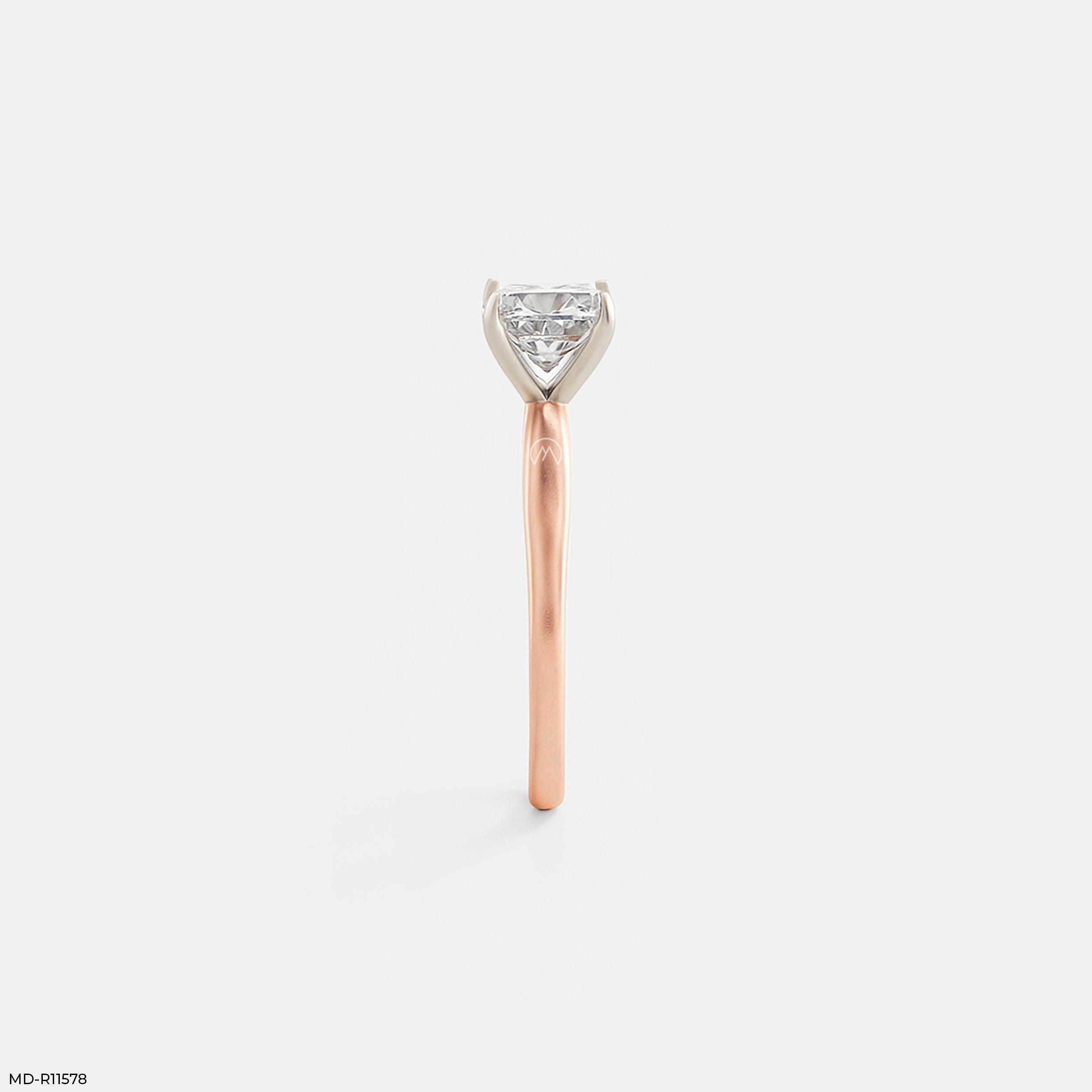 Princess Cut Solitaire Engagement Ring  14K Rose Gold
