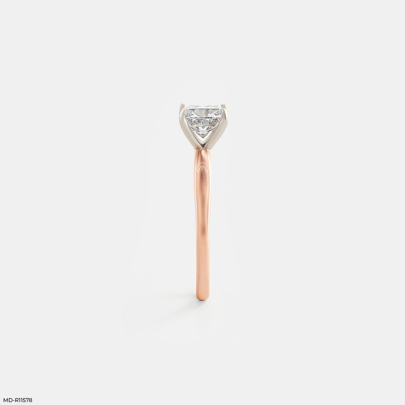 Princess Cut Solitaire Engagement Ring  14K Rose Gold