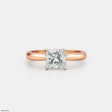 Princess Cut Solitaire Engagement Ring  14K Rose Gold