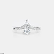 Tundra Solitaire Crown Vanki Diamond Ring 14K White Gold