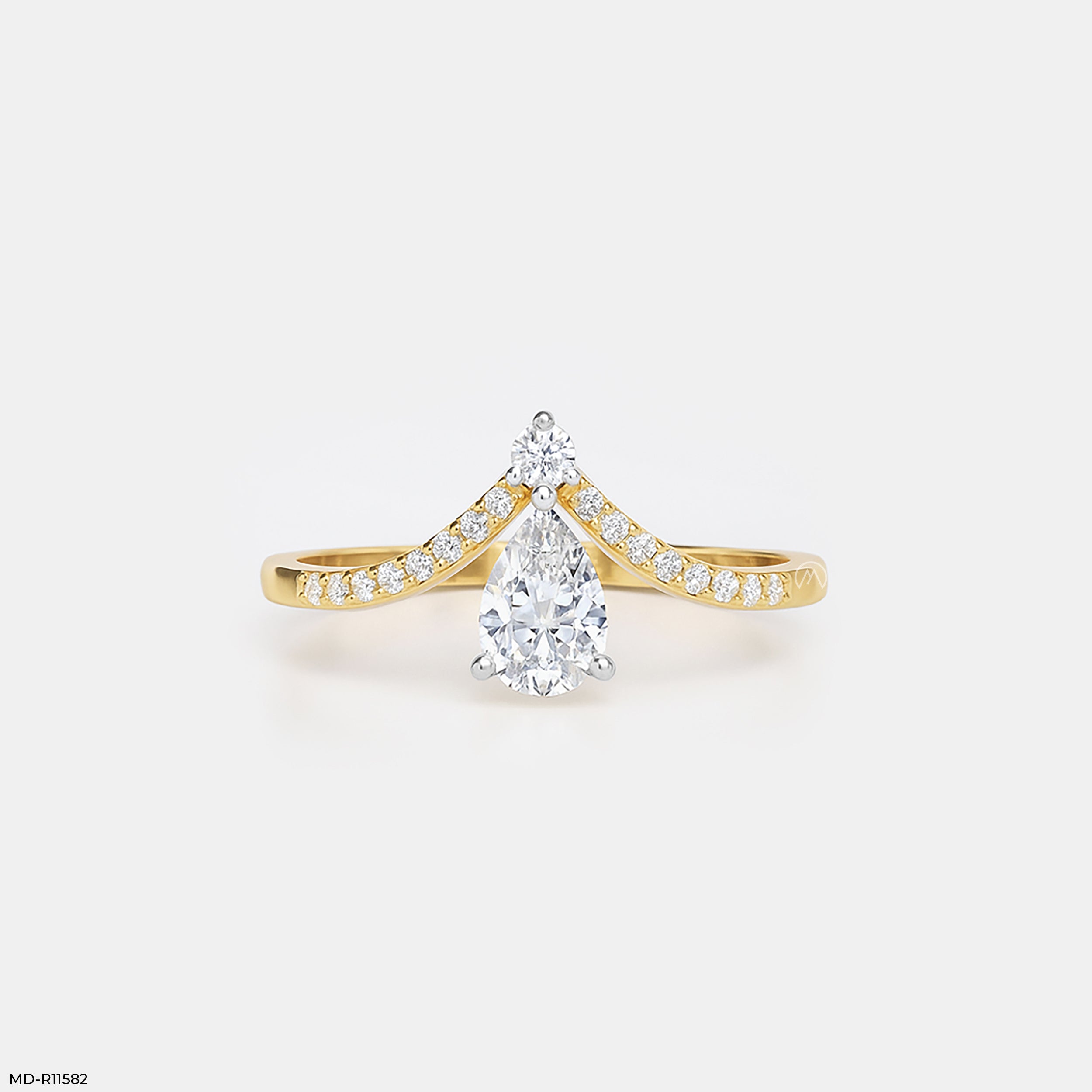 Tundra Solitaire Crown Vanki Diamond Ring