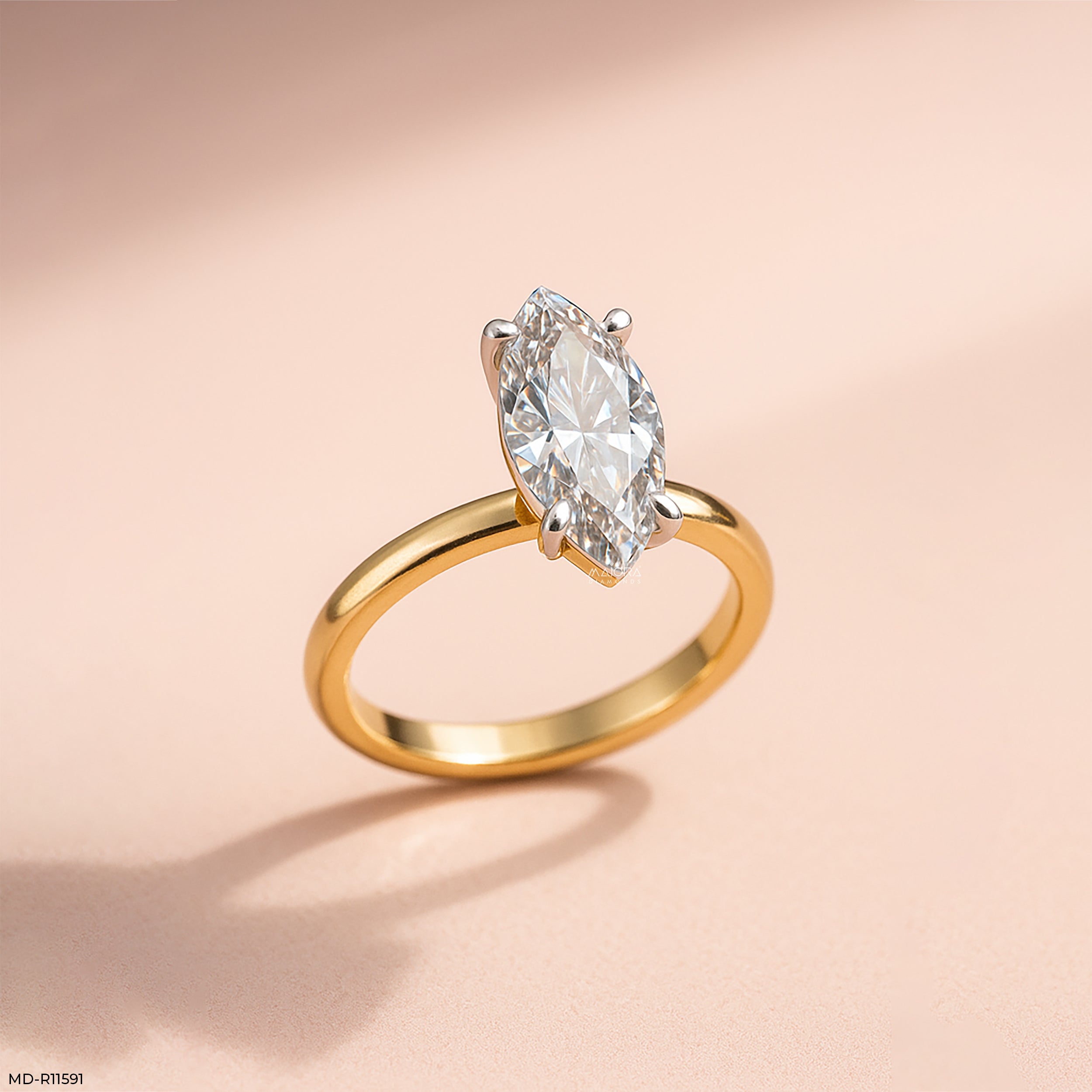 Solitaire Marquise Ring 9K Yellow Gold